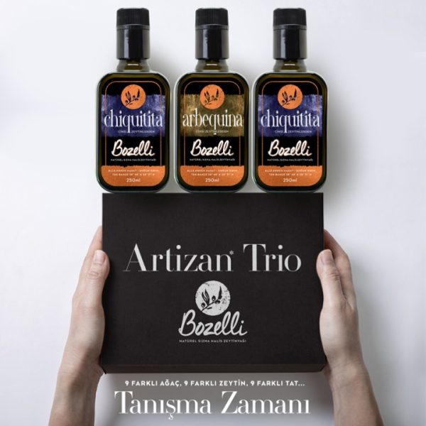 Yeni Sezon Artizan Trio 1 İlk Hasat Soğuk Sıkım Natürel Sızma Hediyelik Kutusunda