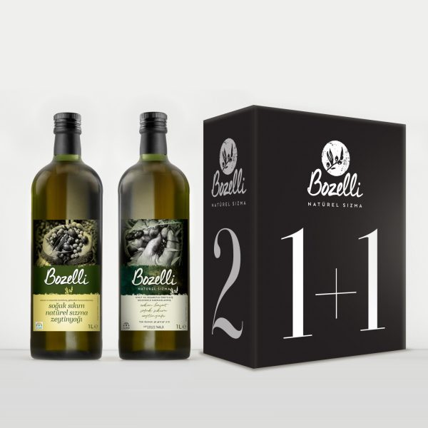 1+1 Hediyelik Kutusunda '24/'25 Sezonu 1 lt. Erken Hasat Soğuk Sıkım Natürel Sızma (0,2 asit)ve 1 lt. Soğuk Sıkım Natürel Sızma (0,2 asit)