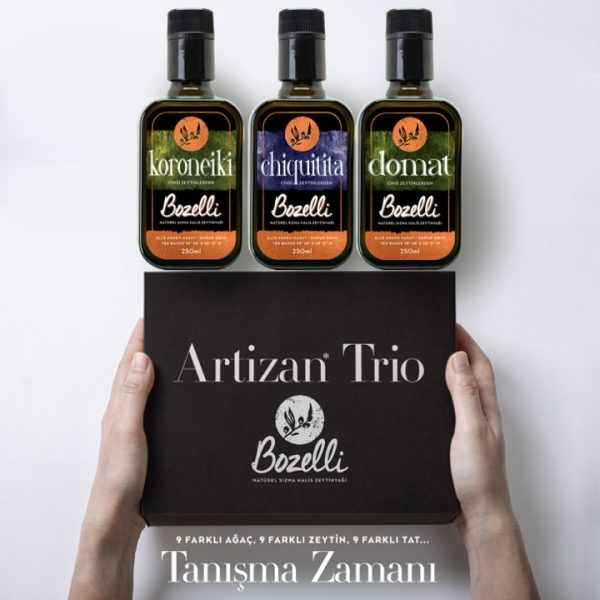 Yeni Sezon ('25/'26) Artizan Trio 3 İlk Hasat Soğuk Sıkım Natürel Sızma Hediyelik Kutusunda